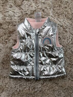 Girls' Silver Puffer Vest